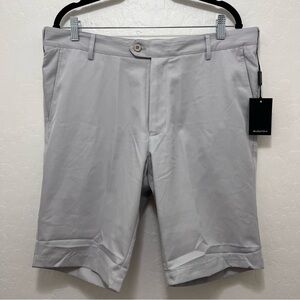Bugatchi Men’s Gray Flat Front Shorts Size 35 Golf Performance